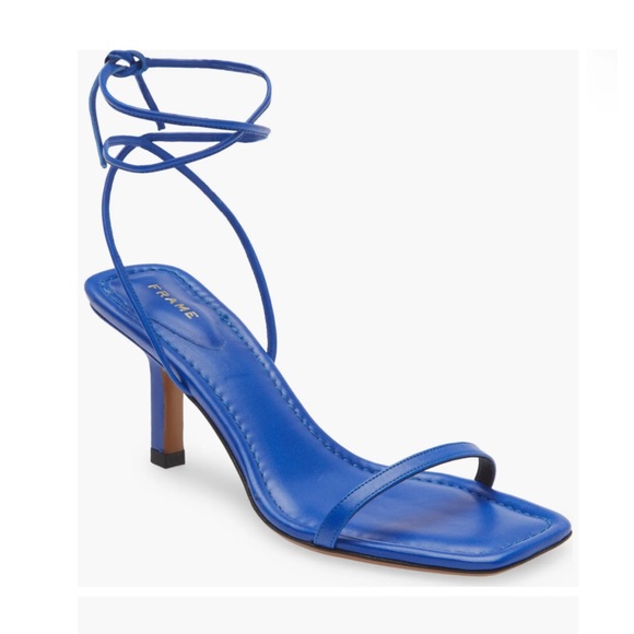 Frame Denim Shoes Frame Le Ozzie Ankle Tie Sandals In Ultramarine